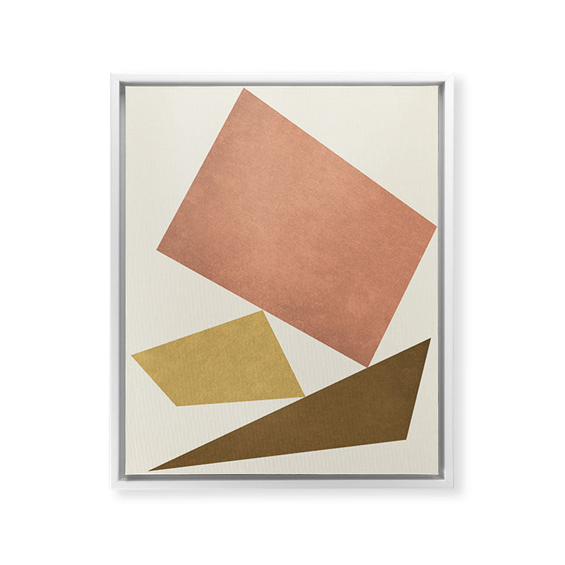 3 Forms Composition - Pink Framed Canvas Print