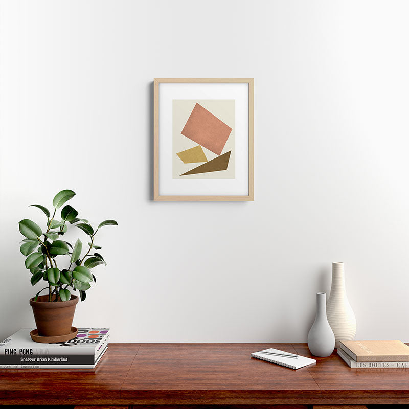 3 Forms Composition - Pink Framed Art Print