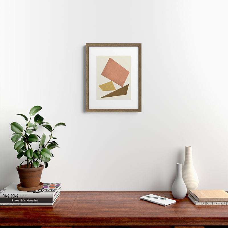 3 Forms Composition - Pink Framed Art Print