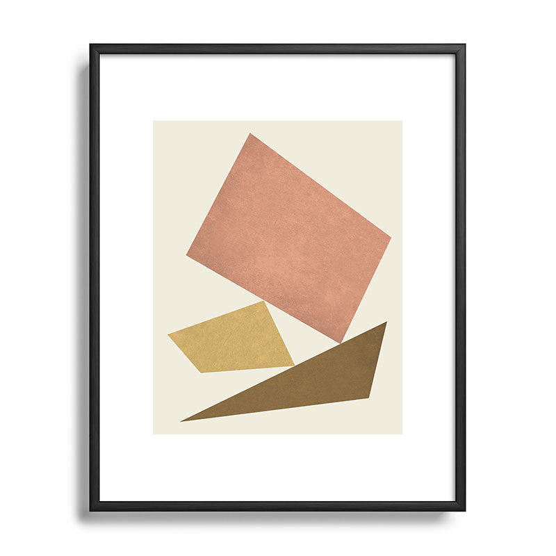 3 Forms Composition - Pink Framed Art Print