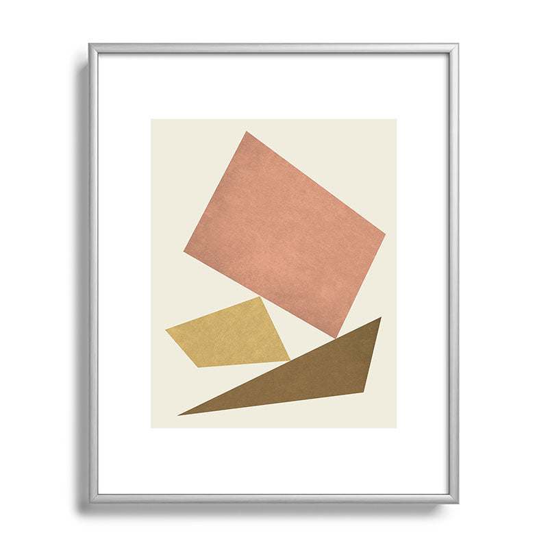 3 Forms Composition - Pink Framed Art Print