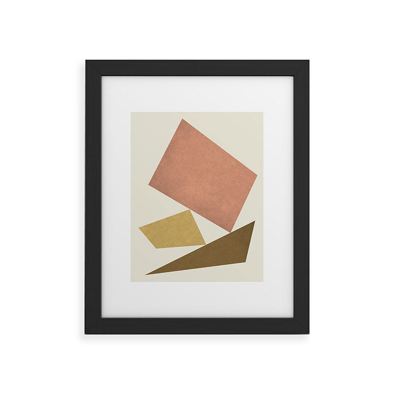 3 Forms Composition - Pink Framed Art Print