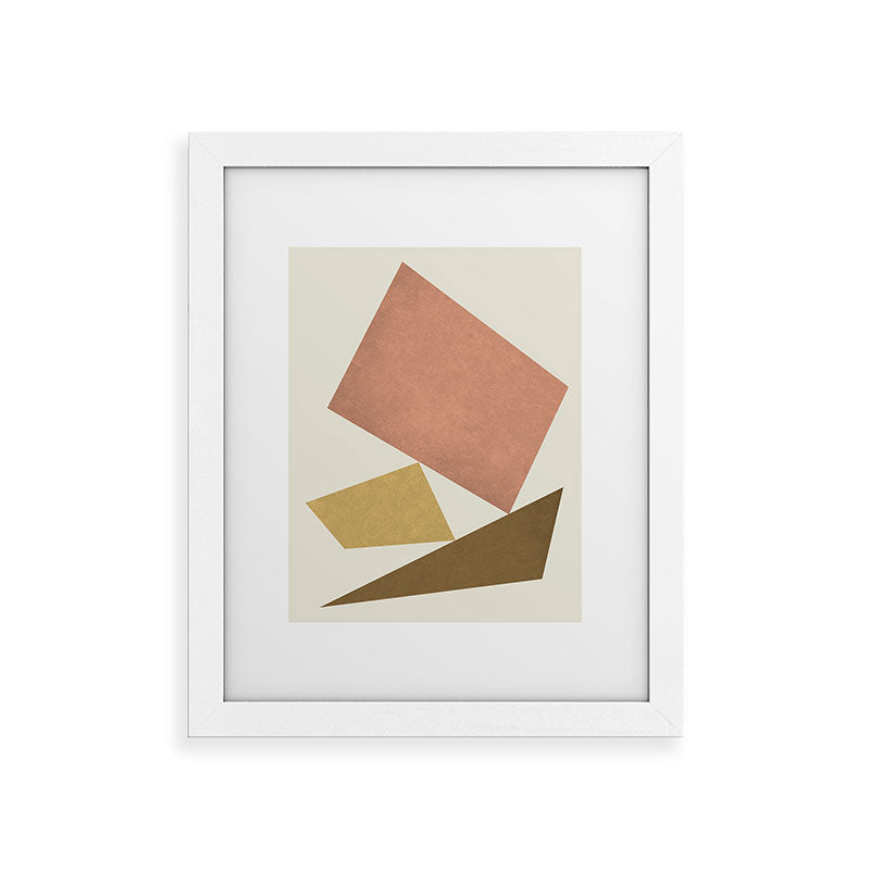 3 Forms Composition - Pink Framed Art Print