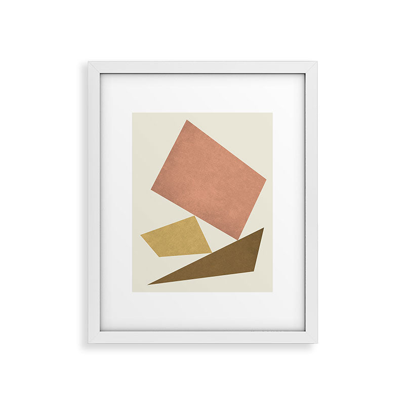 3 Forms Composition - Pink Framed Art Print
