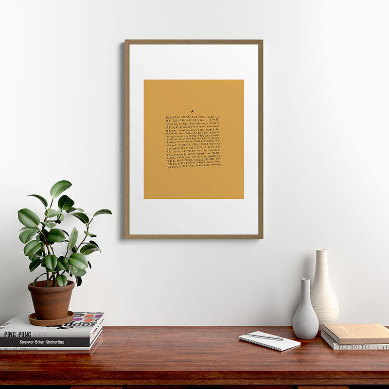 11 year old would be so proud of you Framed Art Print