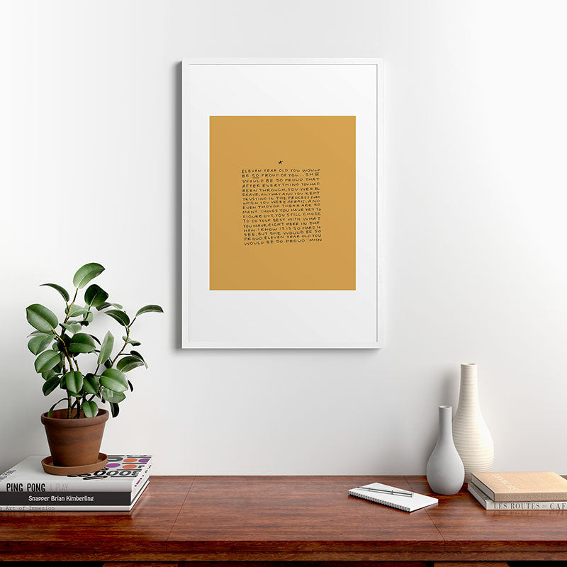 11 year old would be so proud of you Framed Art Print