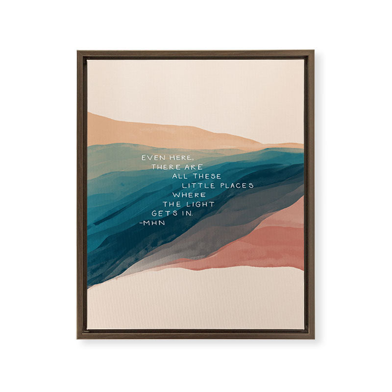 "Even Here, There Are All These Little Places Where The Light Gets In." Framed Canvas Print