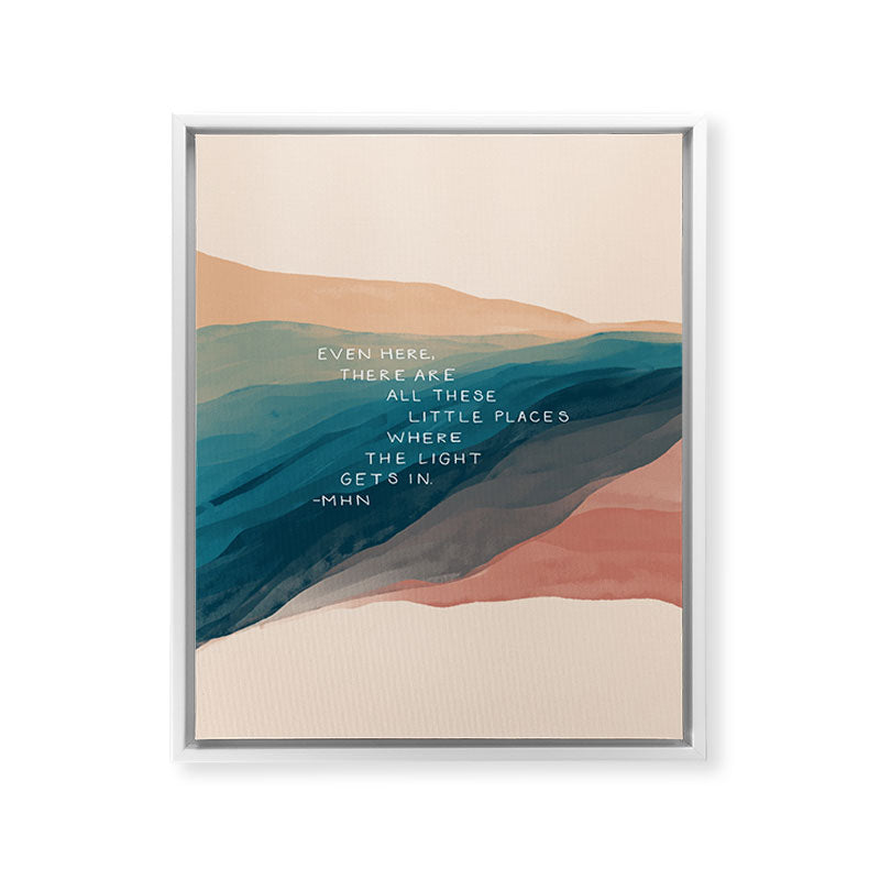 "Even Here, There Are All These Little Places Where The Light Gets In." Framed Canvas Print
