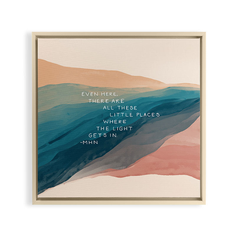 "Even Here, There Are All These Little Places Where The Light Gets In." Framed Canvas Print