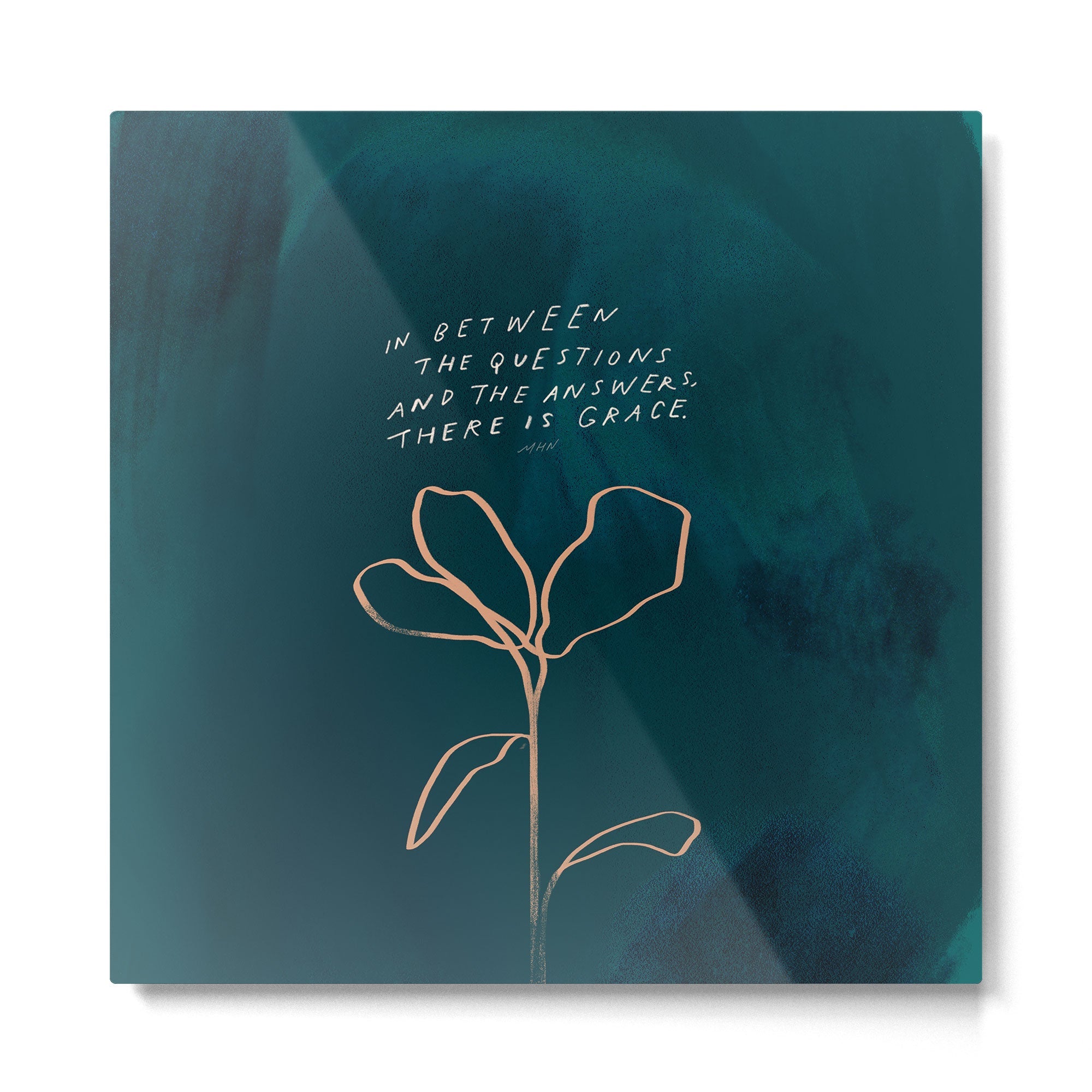 "In Between The Questions And The Answers, There Is Grace." Metal Print