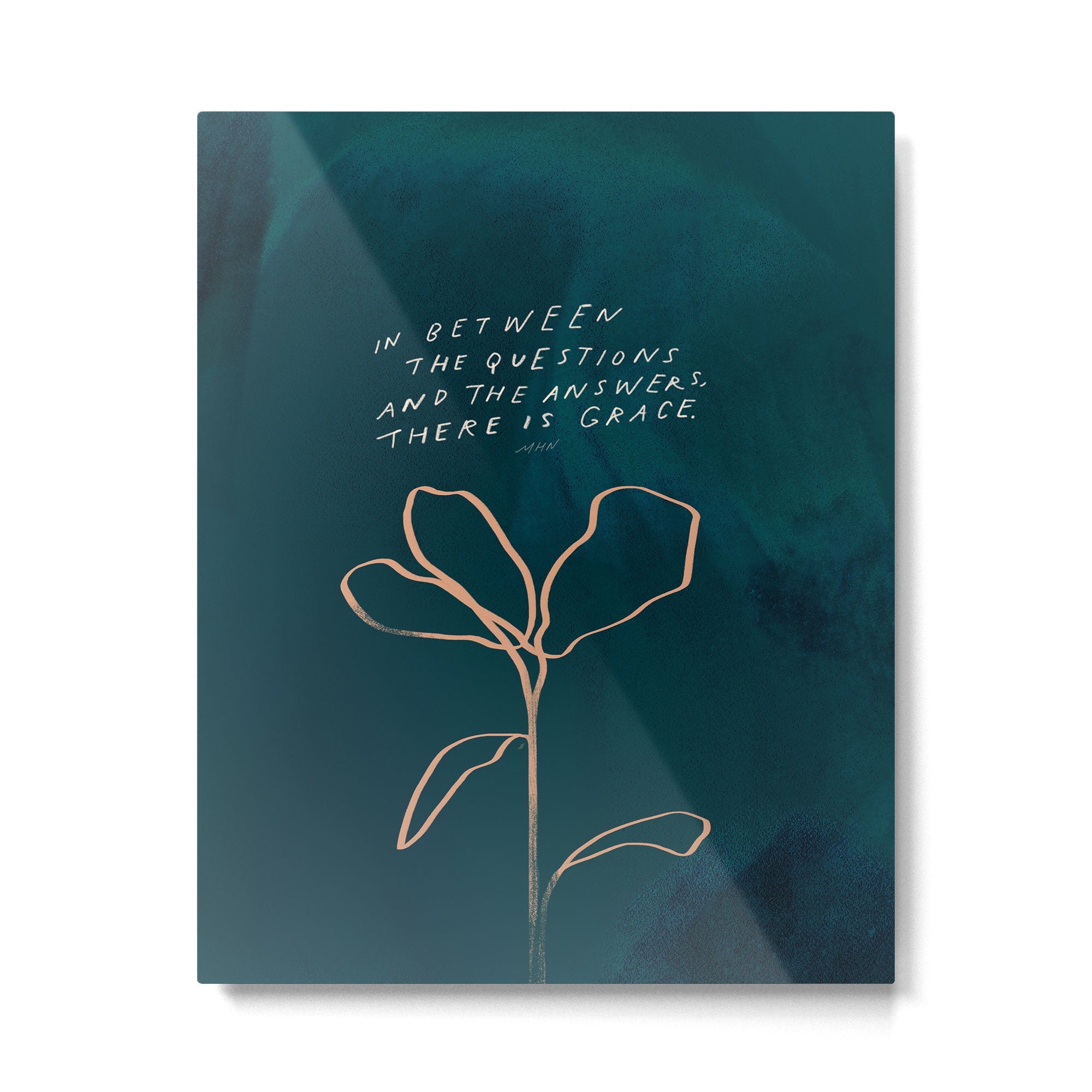 "In Between The Questions And The Answers, There Is Grace." Metal Print