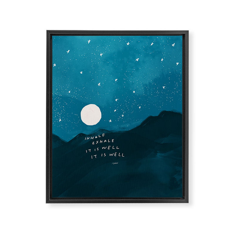 "Inhale Exhale It is Well It Is Well" Framed Canvas Print