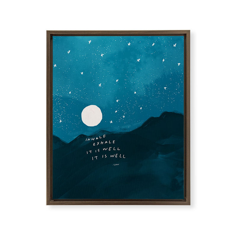 "Inhale Exhale It is Well It Is Well" Framed Canvas Print