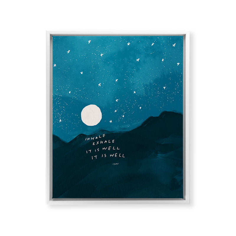 "Inhale Exhale It is Well It Is Well" Framed Canvas Print