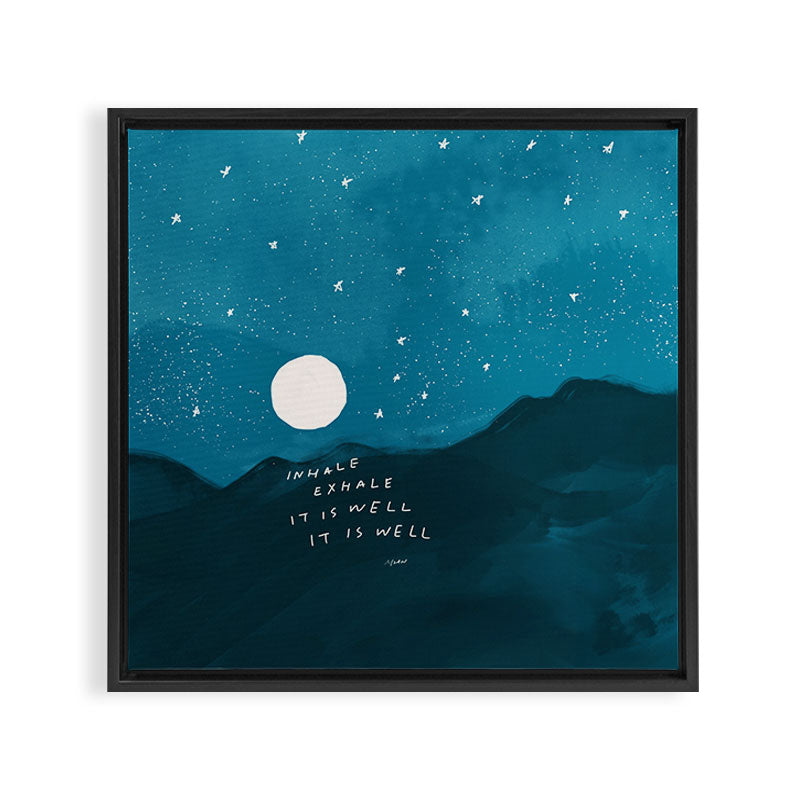 "Inhale Exhale It is Well It Is Well" Framed Canvas Print