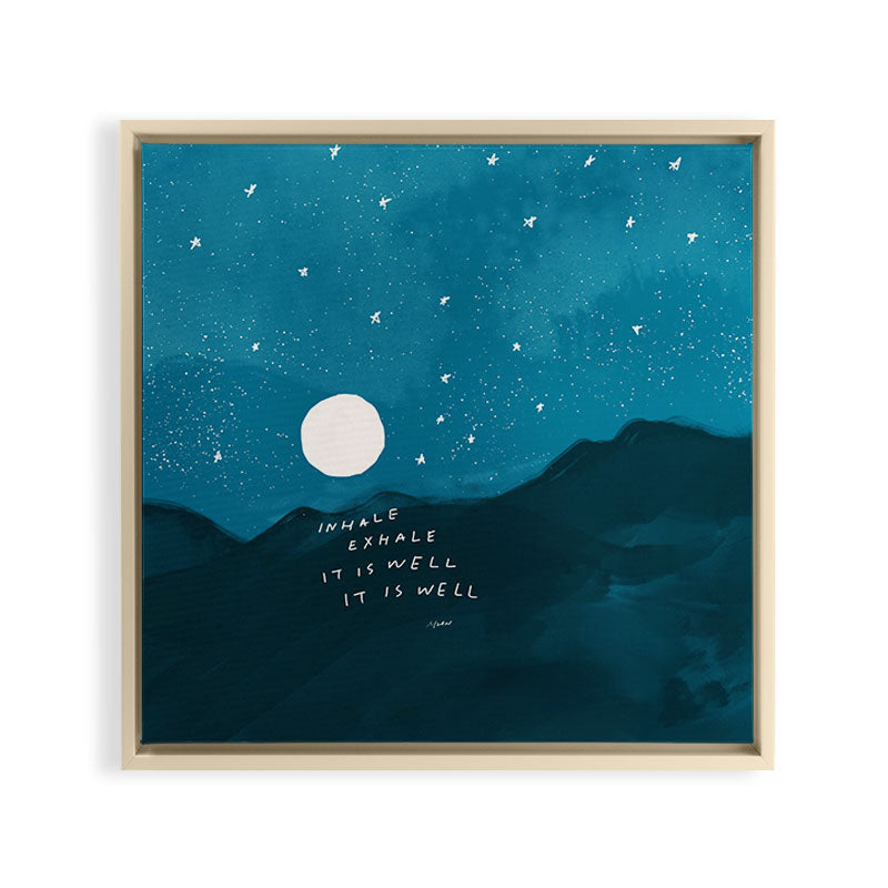 "Inhale Exhale It is Well It Is Well" Framed Canvas Print