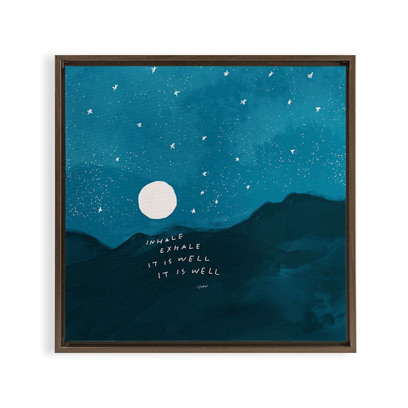 "Inhale Exhale It is Well It Is Well" Framed Canvas Print