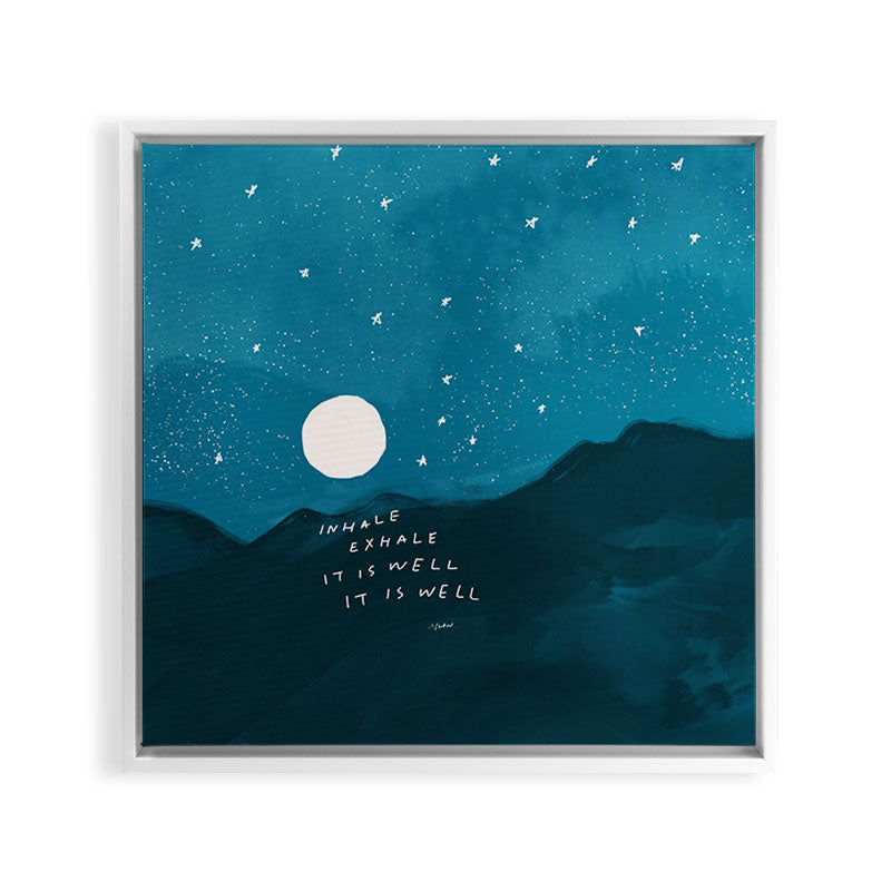 "Inhale Exhale It is Well It Is Well" Framed Canvas Print
