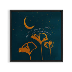"Let Light Be A Sweet Rebellion In The Shadows" Framed Canvas Print