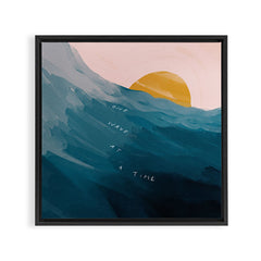 "One Wave At A Time" Framed Canvas Print