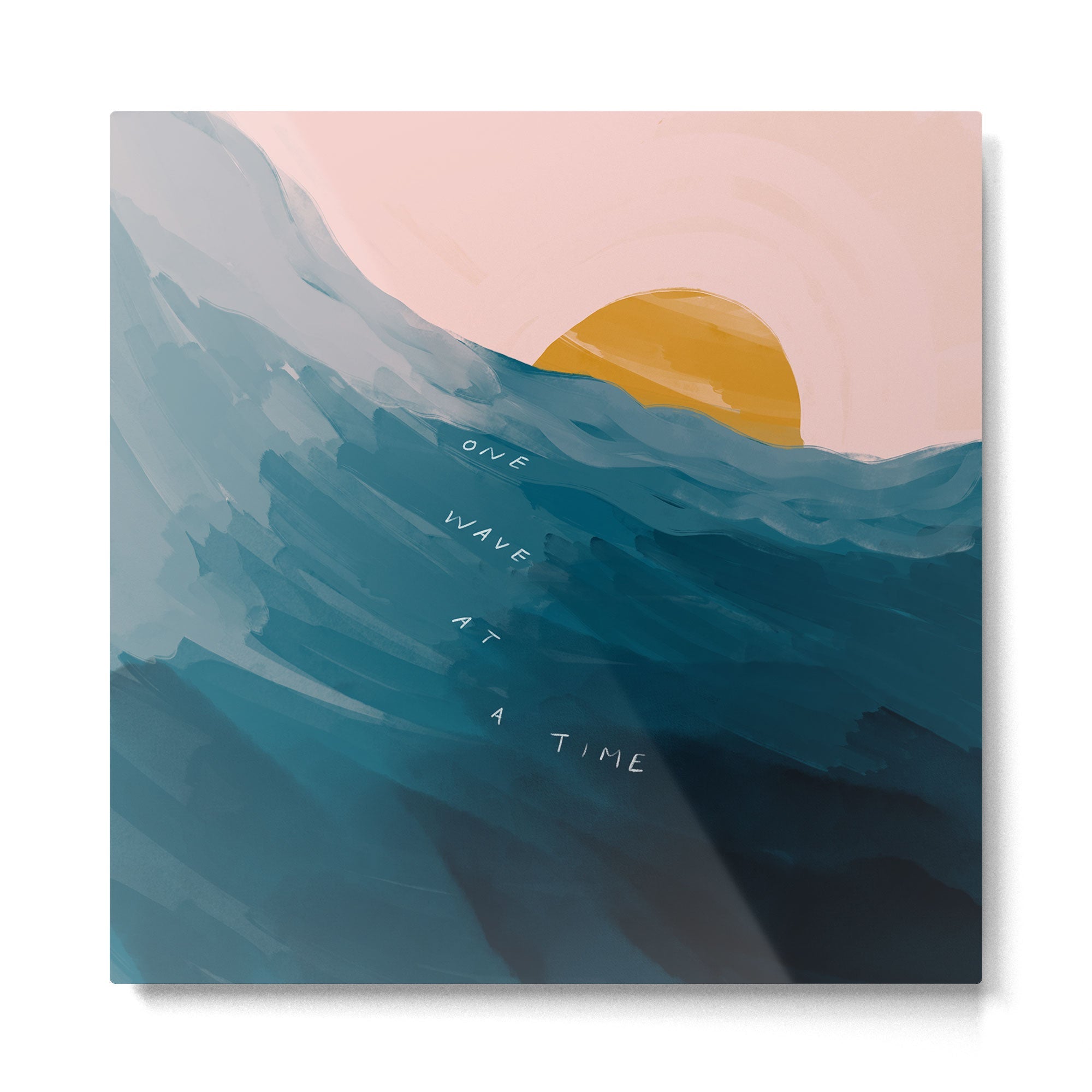 "One Wave At A Time" Metal Print