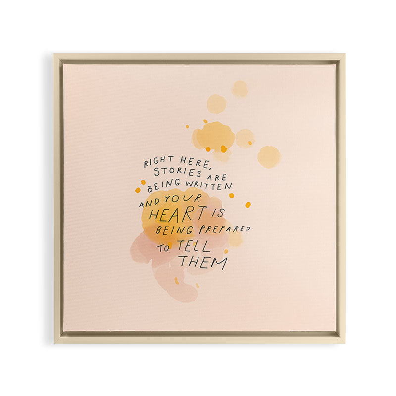 "Right Here, Stories Are Being Written" Framed Canvas Print