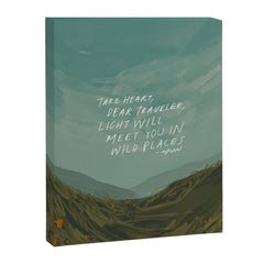 "Take Heart, Dear Traveller, Light Will Meet You In Wild Places." | Landscape Design Canvas Print