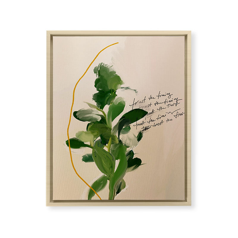 "Trust The Timing." Framed Canvas Print
