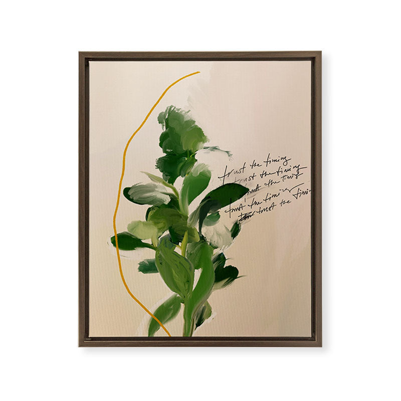 "Trust The Timing." Framed Canvas Print
