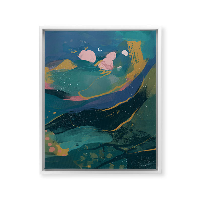 "You Are Worthy" Midnight Background Framed Canvas Print
