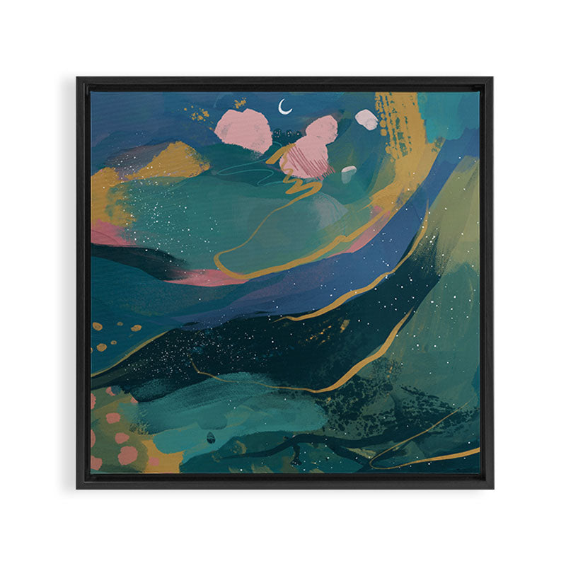 "You Are Worthy" Midnight Background Framed Canvas Print
