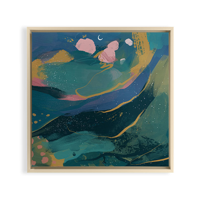 "You Are Worthy" Midnight Background Framed Canvas Print