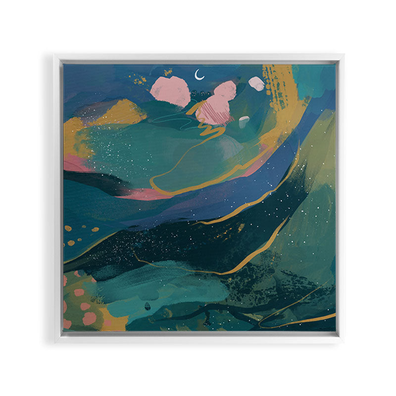 "You Are Worthy" Midnight Background Framed Canvas Print