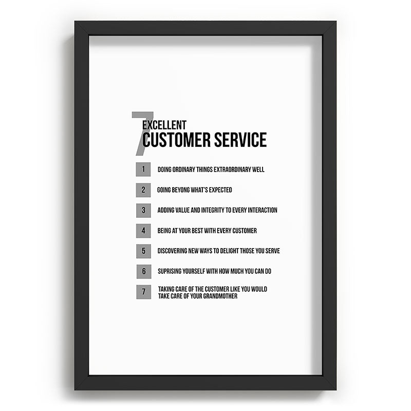 7 Excellent Customer Service, Customer Service Quotes, Quote To Print Framed Art Print