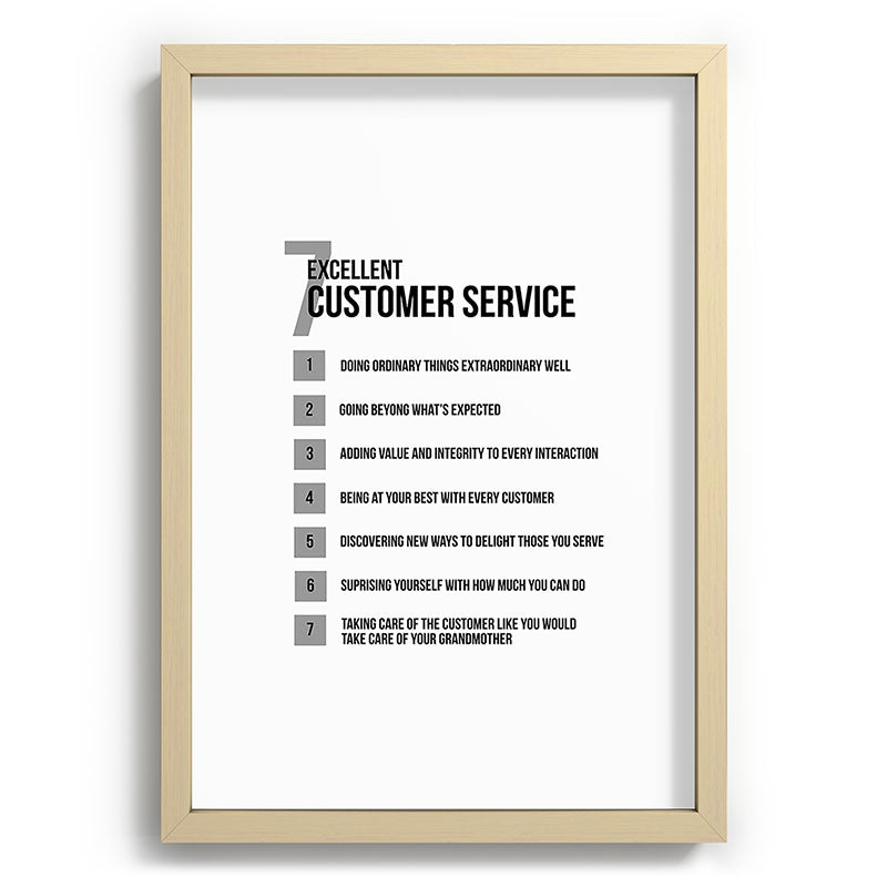7 Excellent Customer Service, Customer Service Quotes, Quote To Print Framed Art Print