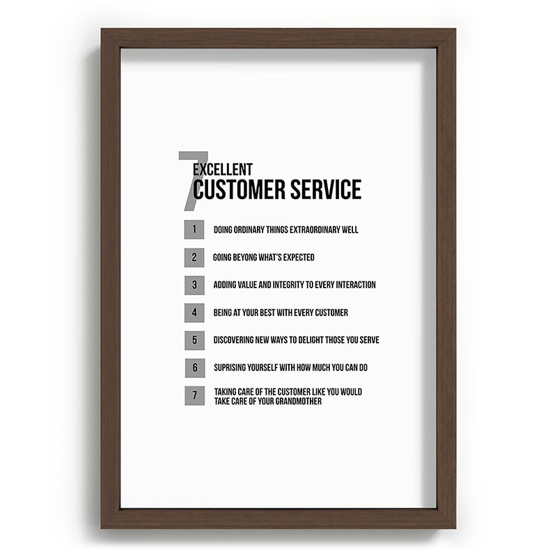 7 Excellent Customer Service, Customer Service Quotes, Quote To Print Framed Art Print