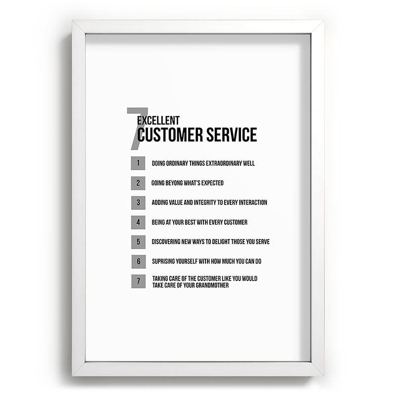 7 Excellent Customer Service, Customer Service Quotes, Quote To Print Framed Art Print