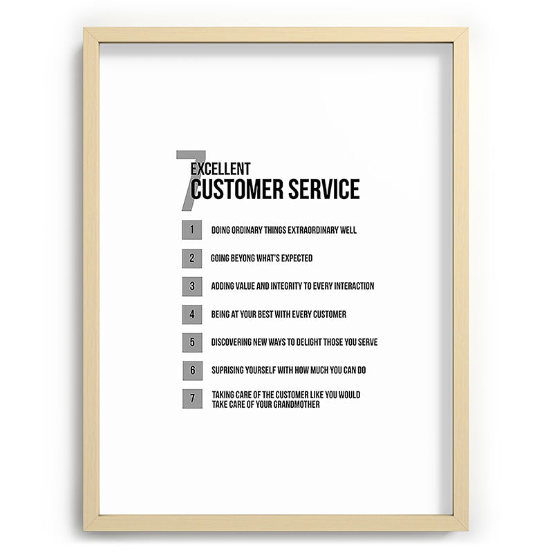 7 Excellent Customer Service, Customer Service Quotes, Quote To Print Framed Art Print