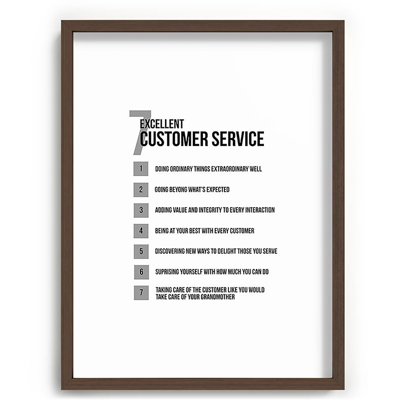 7 Excellent Customer Service, Customer Service Quotes, Quote To Print Framed Art Print