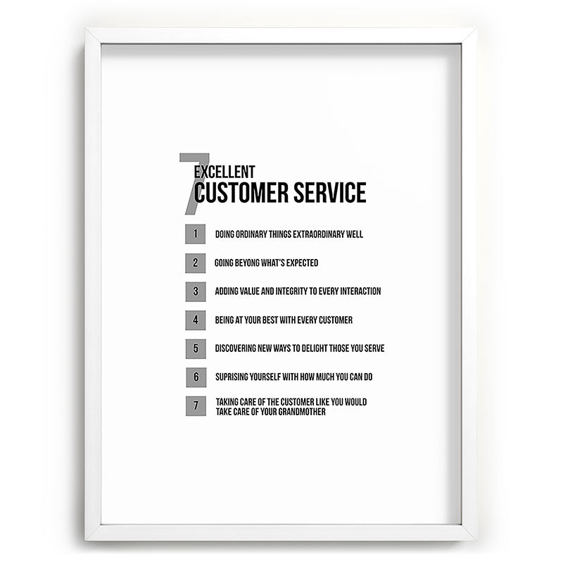 7 Excellent Customer Service, Customer Service Quotes, Quote To Print Framed Art Print