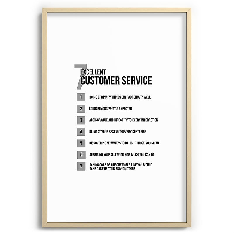 7 Excellent Customer Service, Customer Service Quotes, Quote To Print Framed Art Print