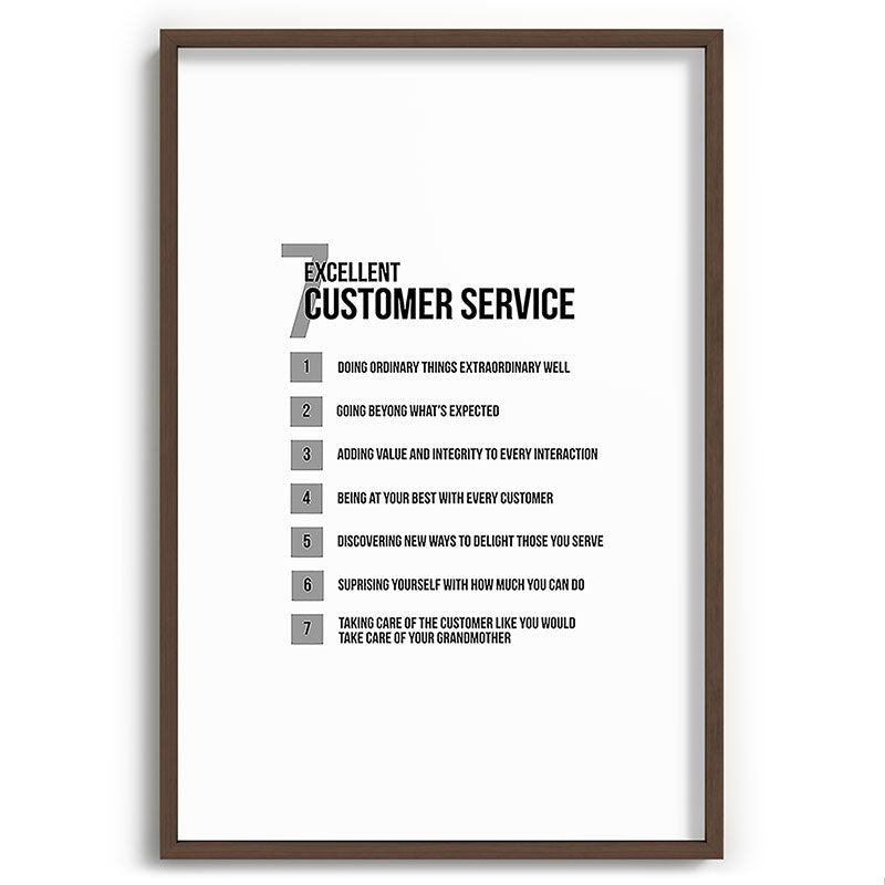 7 Excellent Customer Service, Customer Service Quotes, Quote To Print Framed Art Print