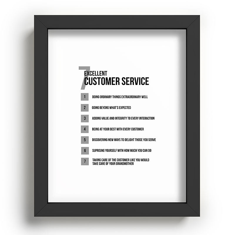 7 Excellent Customer Service, Customer Service Quotes, Quote To Print Framed Art Print