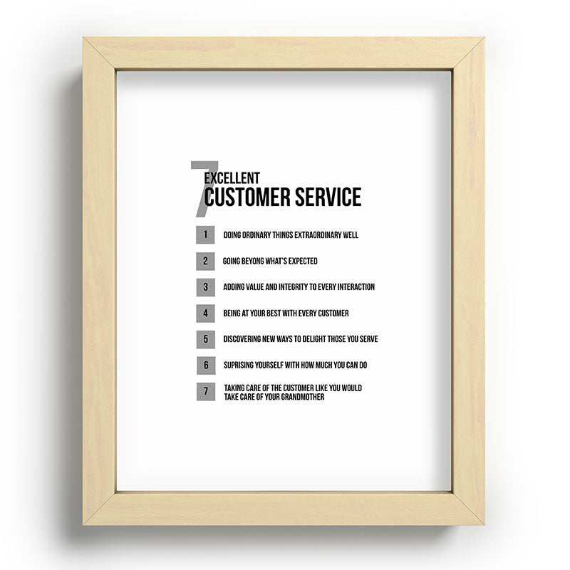 7 Excellent Customer Service, Customer Service Quotes, Quote To Print Framed Art Print