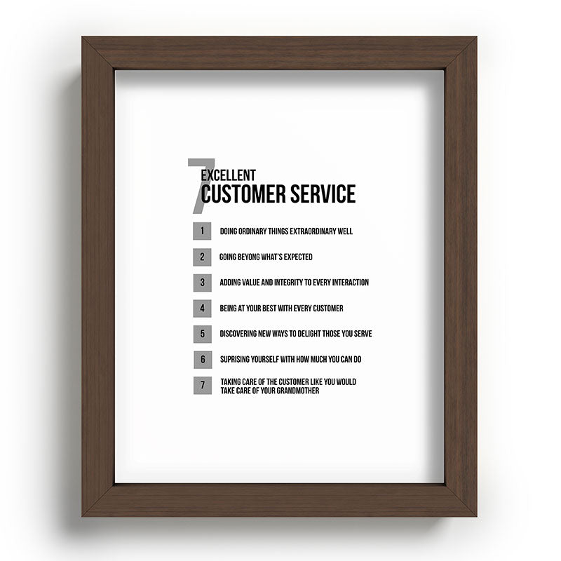 7 Excellent Customer Service, Customer Service Quotes, Quote To Print Framed Art Print