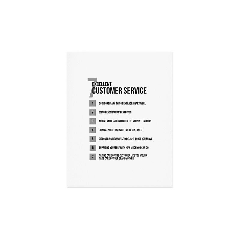 7 Excellent Customer Service, Customer Service Quotes, Quote To Print Art Print