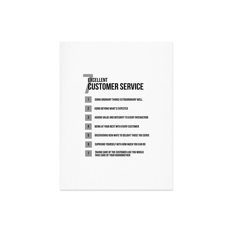7 Excellent Customer Service, Customer Service Quotes, Quote To Print Art Print