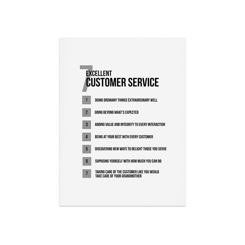 7 Excellent Customer Service, Customer Service Quotes, Quote To Print Art Print