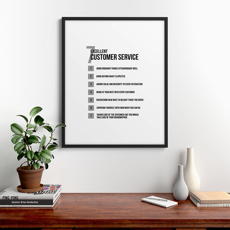 7 Excellent Customer Service, Customer Service Quotes, Quote To Print Framed Art Print