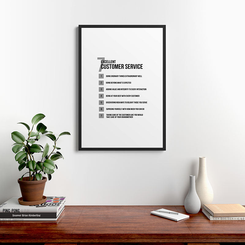 7 Excellent Customer Service, Customer Service Quotes, Quote To Print Framed Art Print